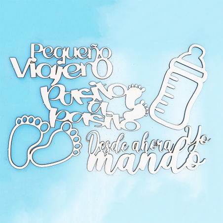 Frases para bebe en chipboard